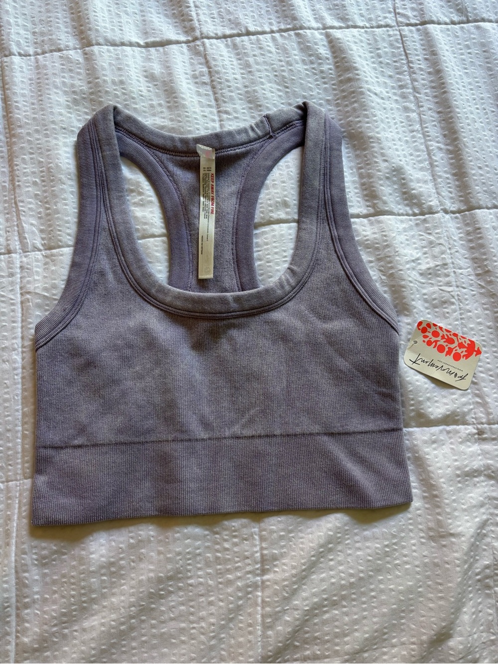 NWT FP Movement by Free People Lavender Ribbed Racerback Sports Bra